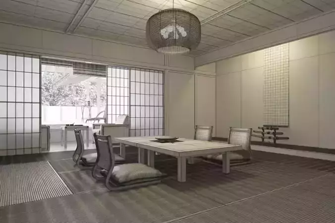 Chinese Style Living Room 3D model