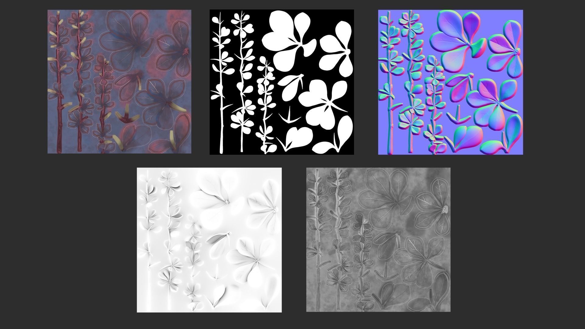 Barberry Bush Pack Low-poly 3D model_17