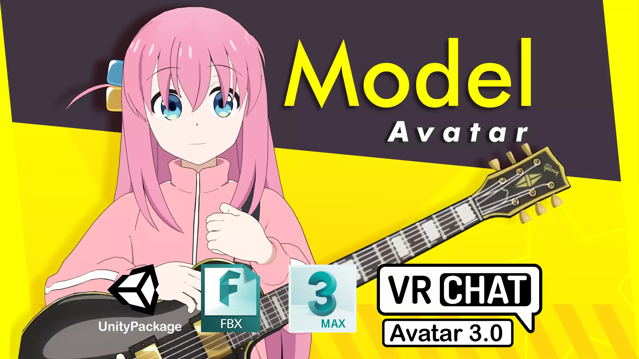 Bocchi the Rock VRChat Avatar 3D model_0