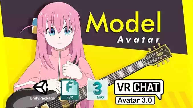 Bocchi the Rock VRChat Avatar 3D model