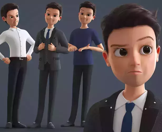 CARTOON FATHER 3 - RIGGED MAN 3D model