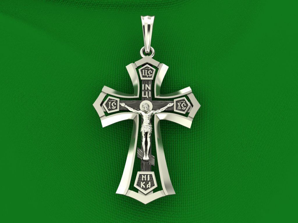 cross jesus on pendant 3D print model_1