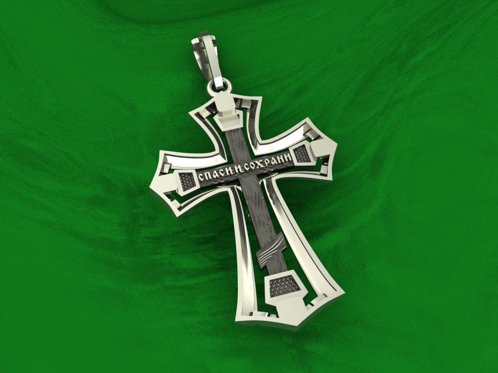 cross jesus on pendant 3D print model_3