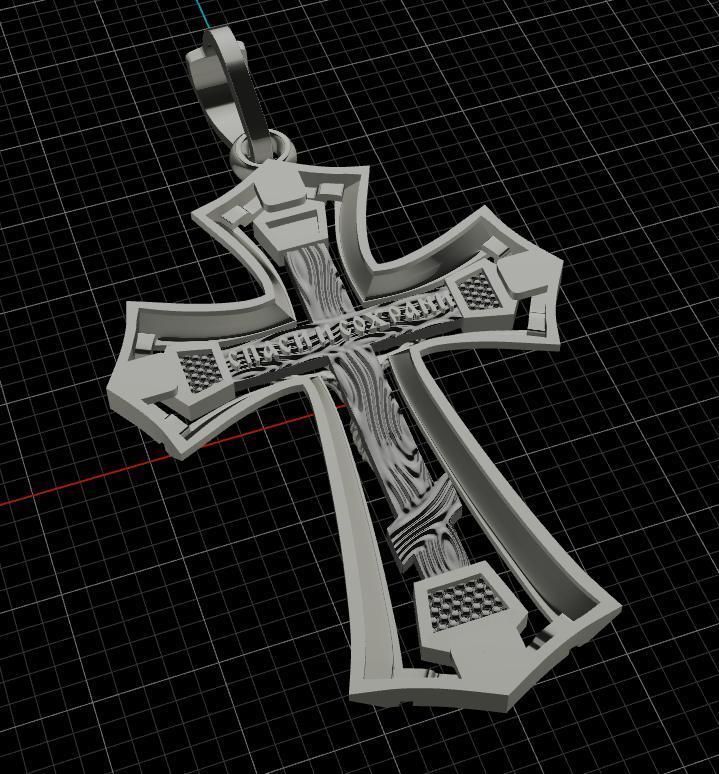 cross jesus on pendant 3D print model_15