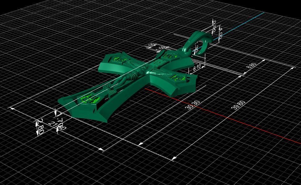 cross jesus on pendant 3D print model_18