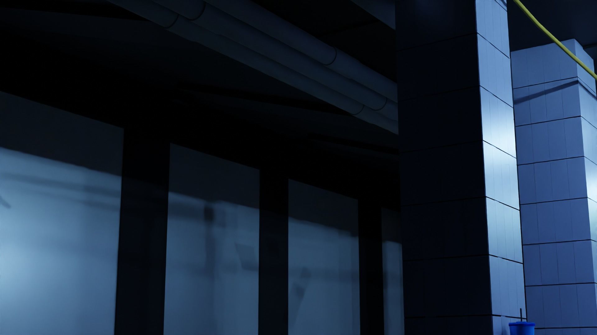 Subway interior of futuristic building Low-poly 3D model_6