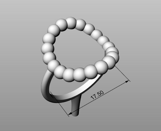 Ring with balls 2 3D print model_3