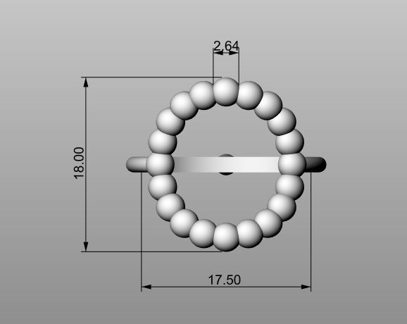 Ring with balls 2 3D print model_4