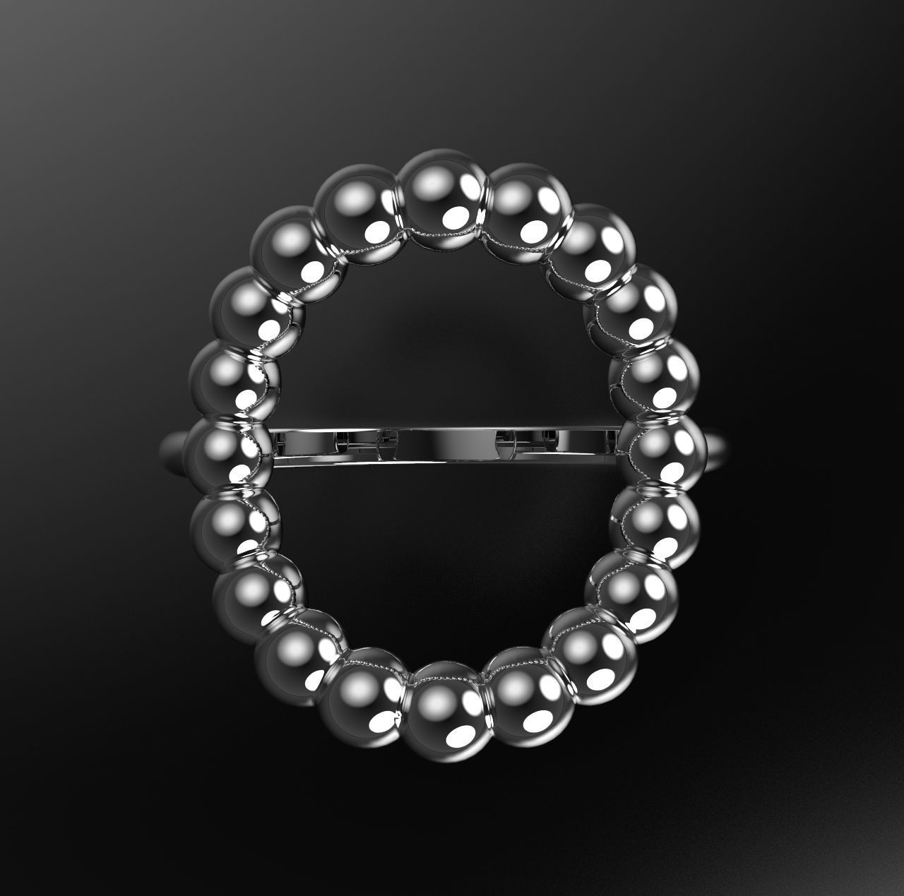 Ring with balls 2 3D print model_2