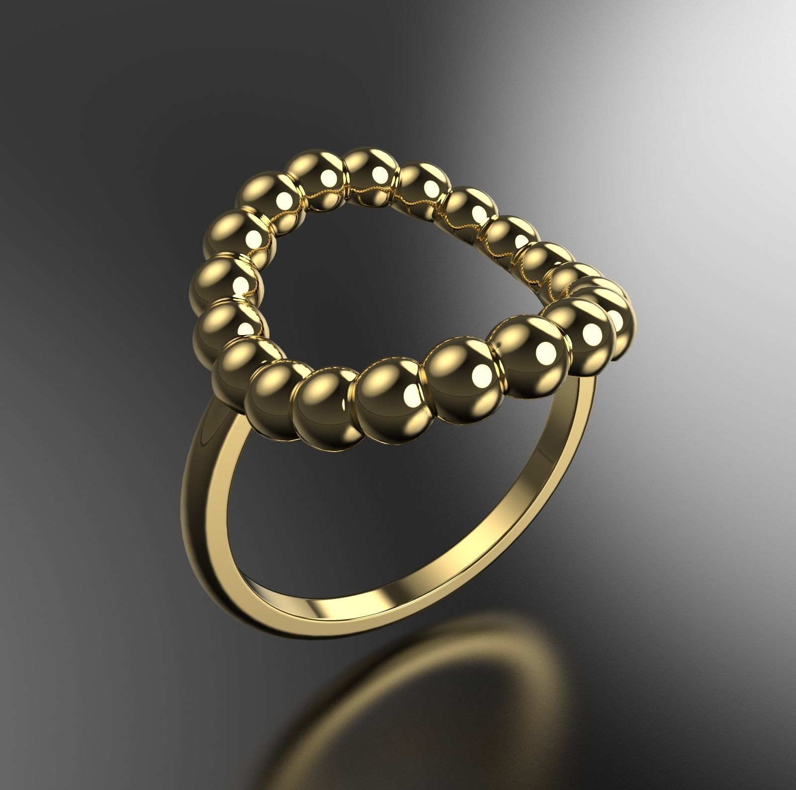 Ring with balls 2 3D print model_1