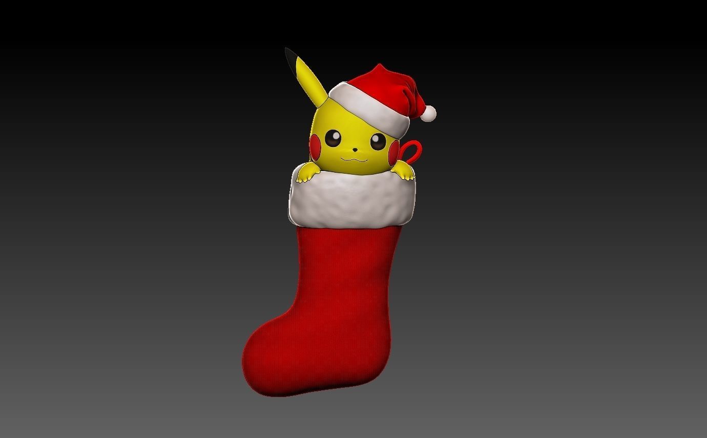 Pokemon pikachu Christmas Stocking 3D print model_1