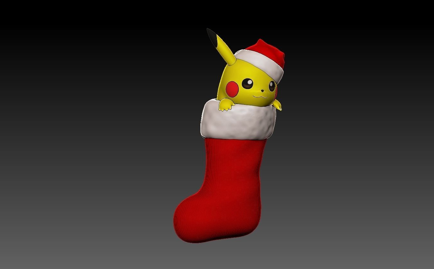 Pokemon pikachu Christmas Stocking 3D print model_6