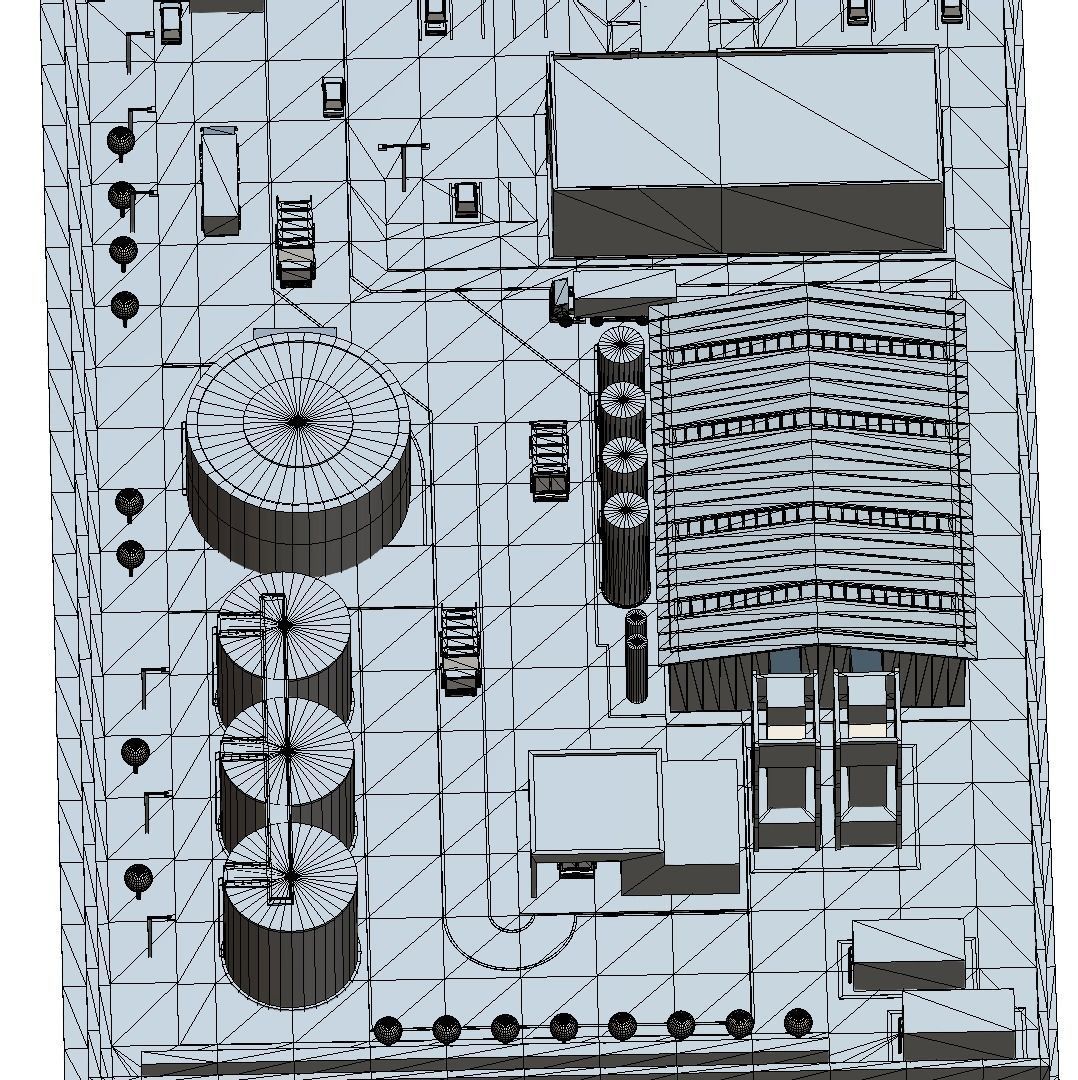 isometrical warehouse waste recycling station Low-poly 3D model_5
