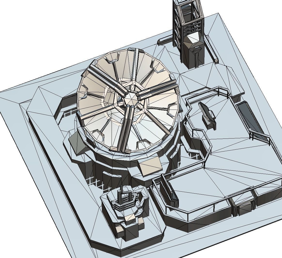 isometrical UFO radar platform station upgrade 1 Low-poly 3D model_37