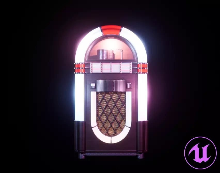 JukeBox Low-poly 3D model_0