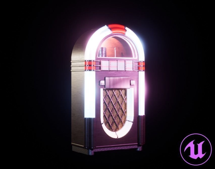 JukeBox Low-poly 3D model_1