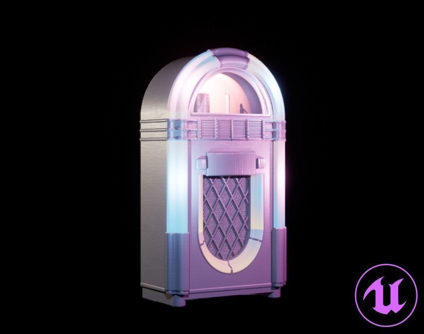 JukeBox Low-poly 3D model_3