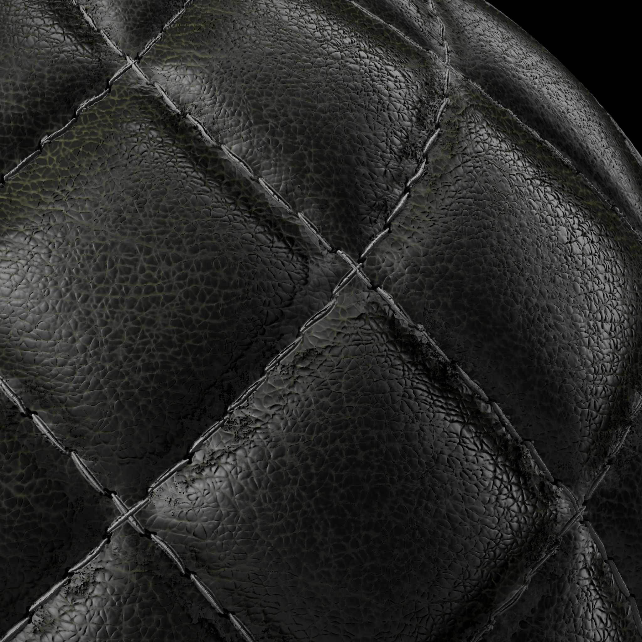Leather Materials 17- Stitched leather  Pbr 4k Seamless Low-poly 3D model_4