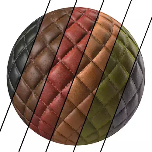 Leather Materials 17- Stitched leather  Pbr 4k Seamless Low-poly 3D model
