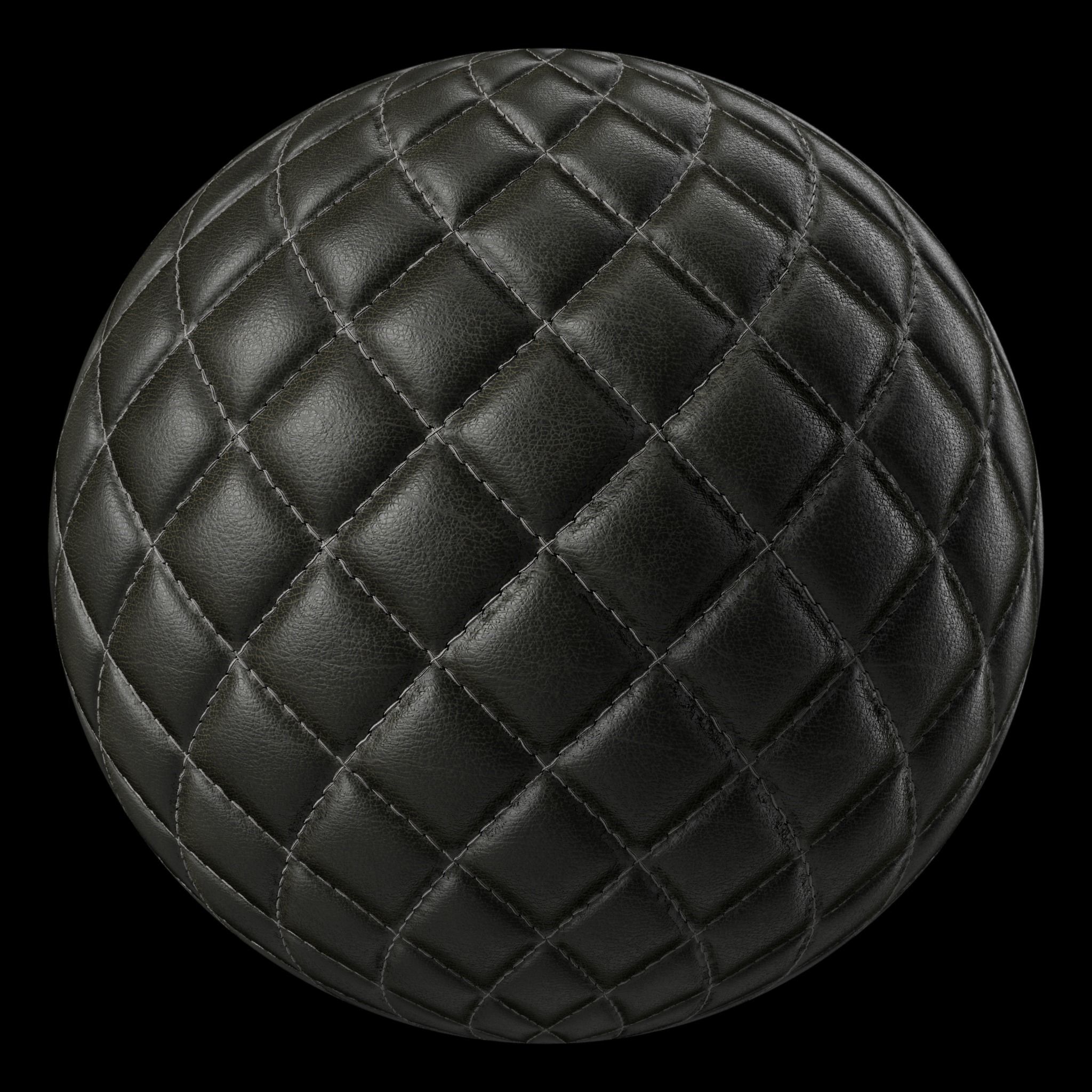 Leather Materials 17- Stitched leather  Pbr 4k Seamless Low-poly 3D model_3