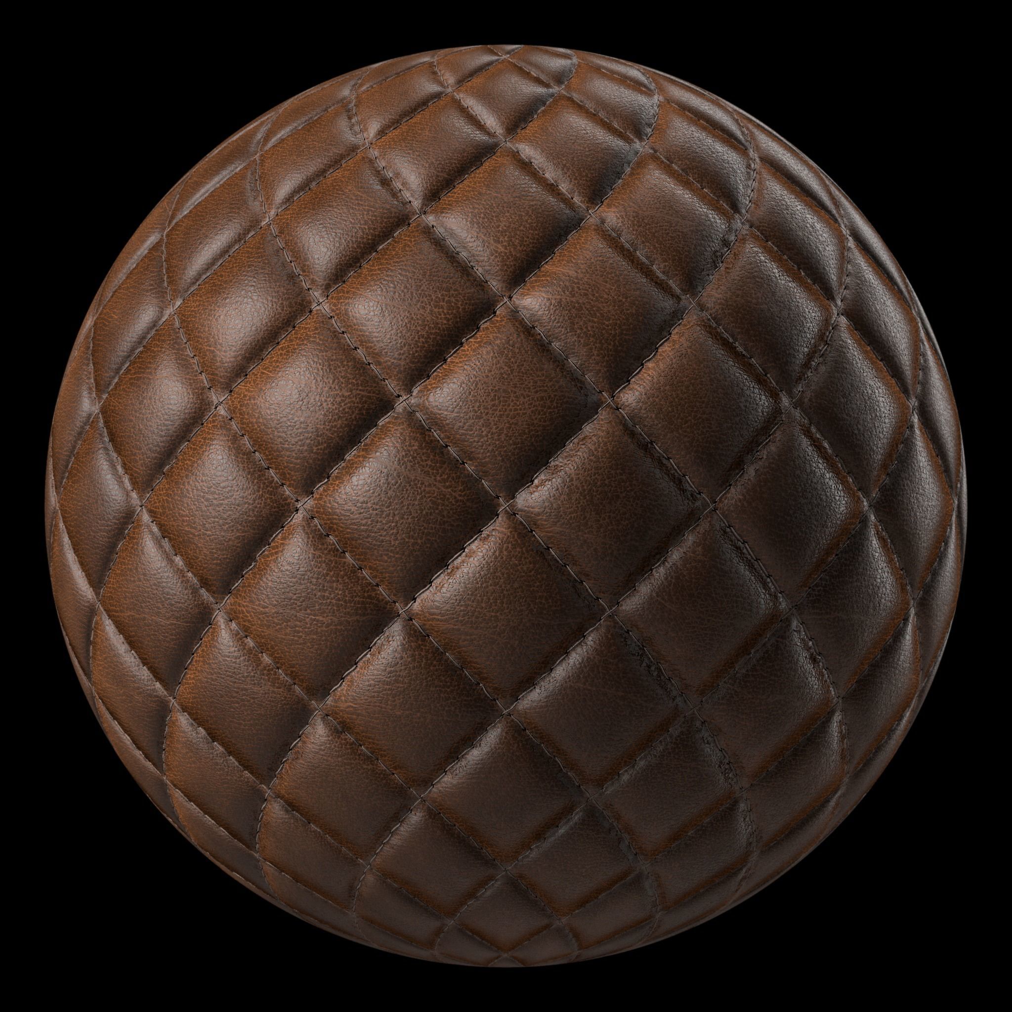 Leather Materials 17- Stitched leather  Pbr 4k Seamless Low-poly 3D model_6