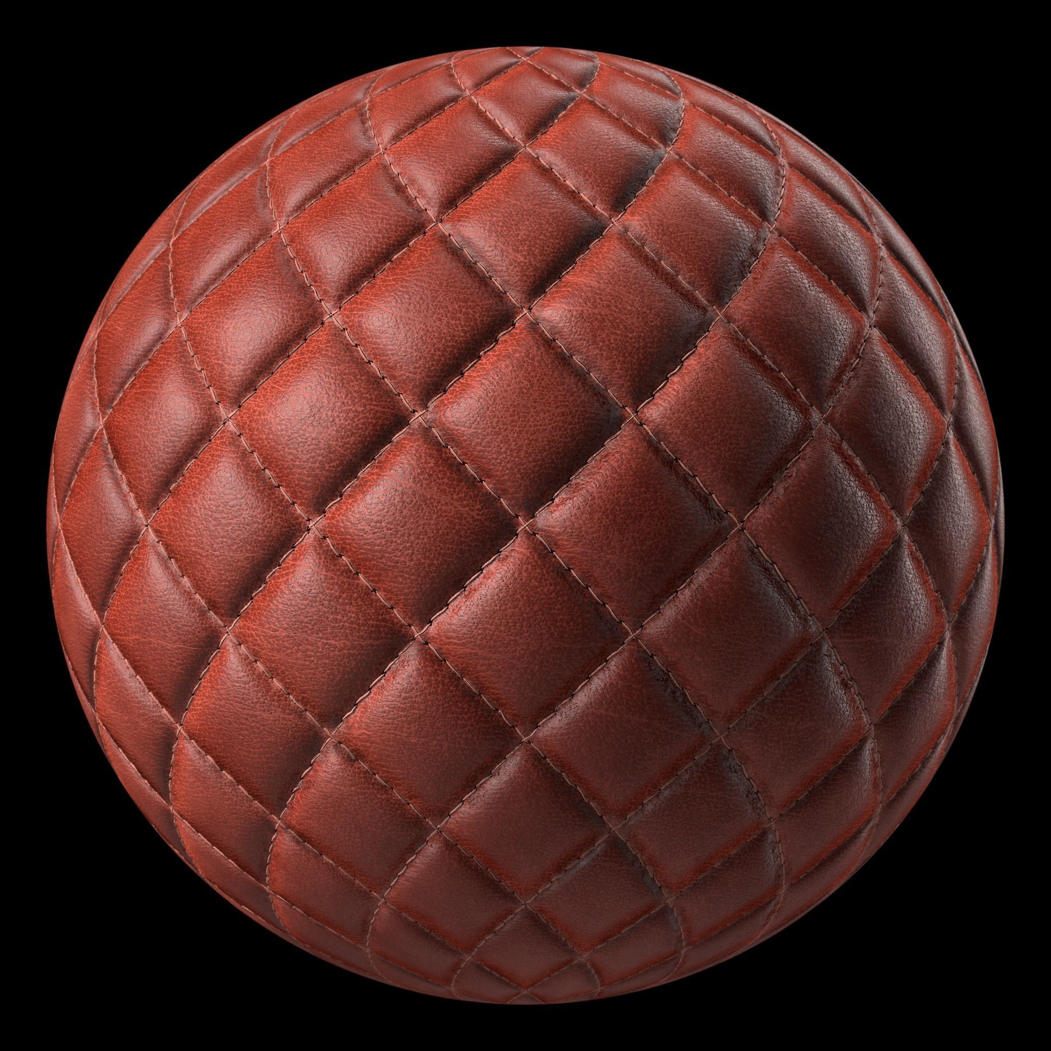 Leather Materials 17- Stitched leather  Pbr 4k Seamless Low-poly 3D model_2