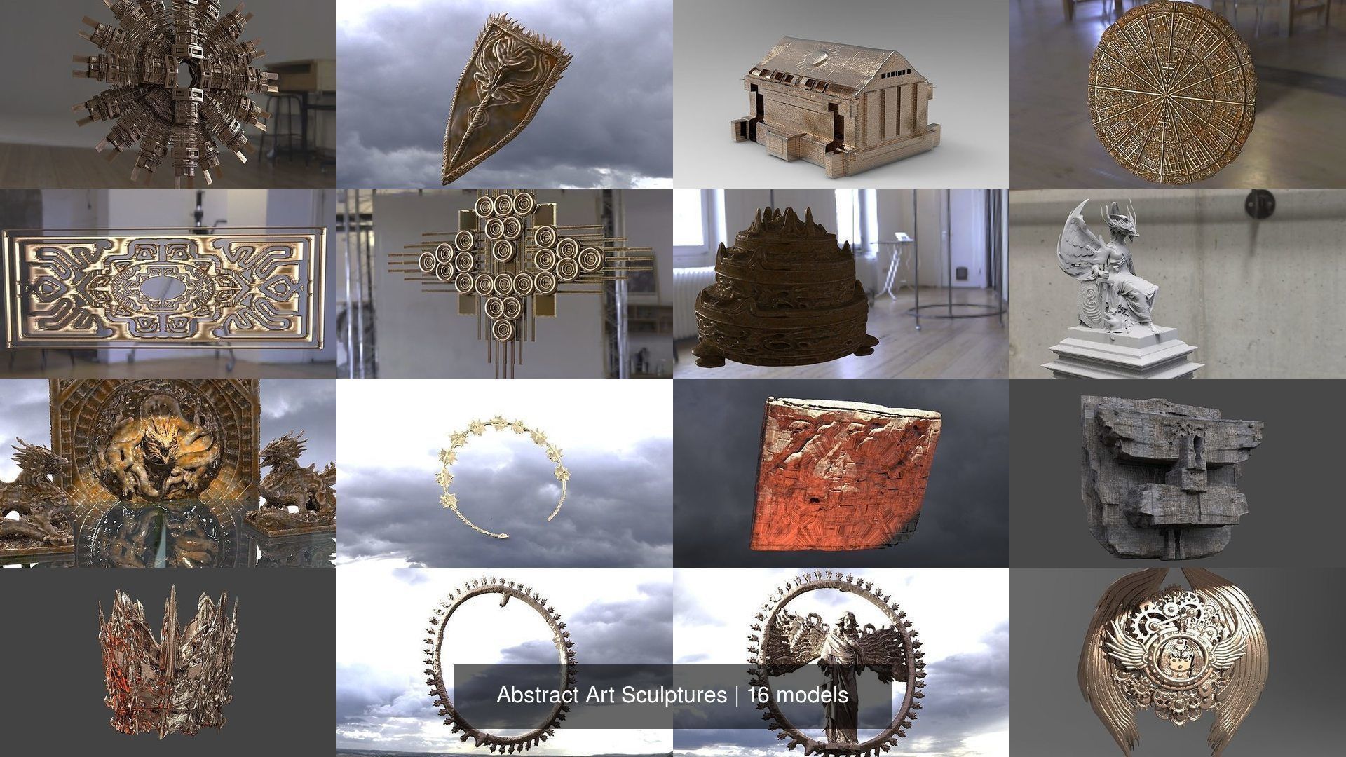 Abstract Art Sculptures 3D Model Collection CGTrader