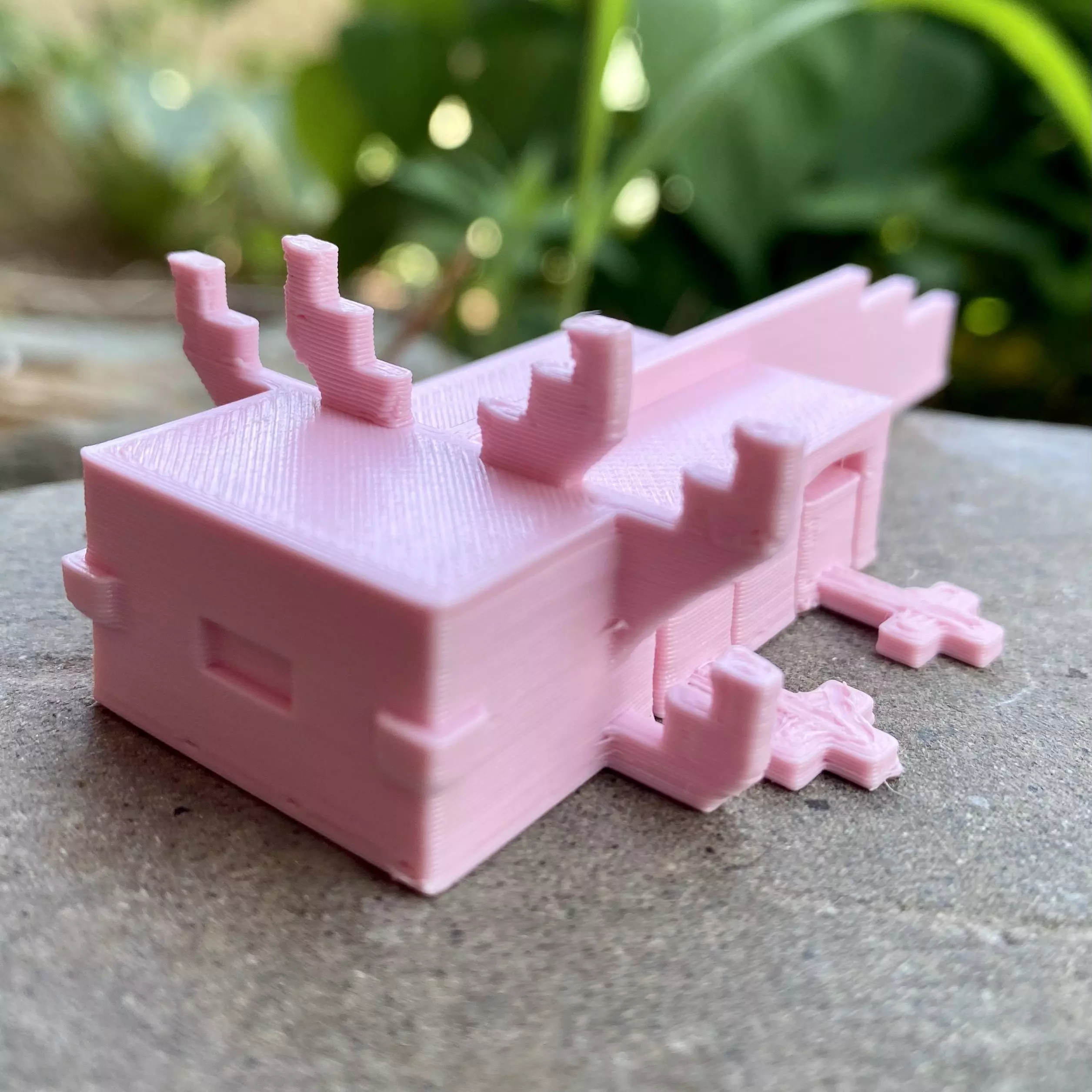 Articulated Minecraft Axolotl 3D print model_0