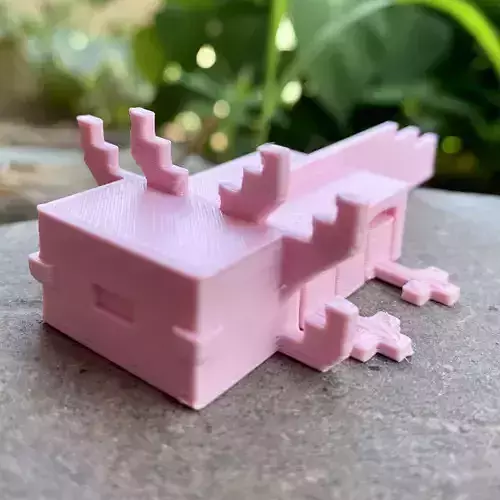 Articulated Minecraft Axolotl 3D print model