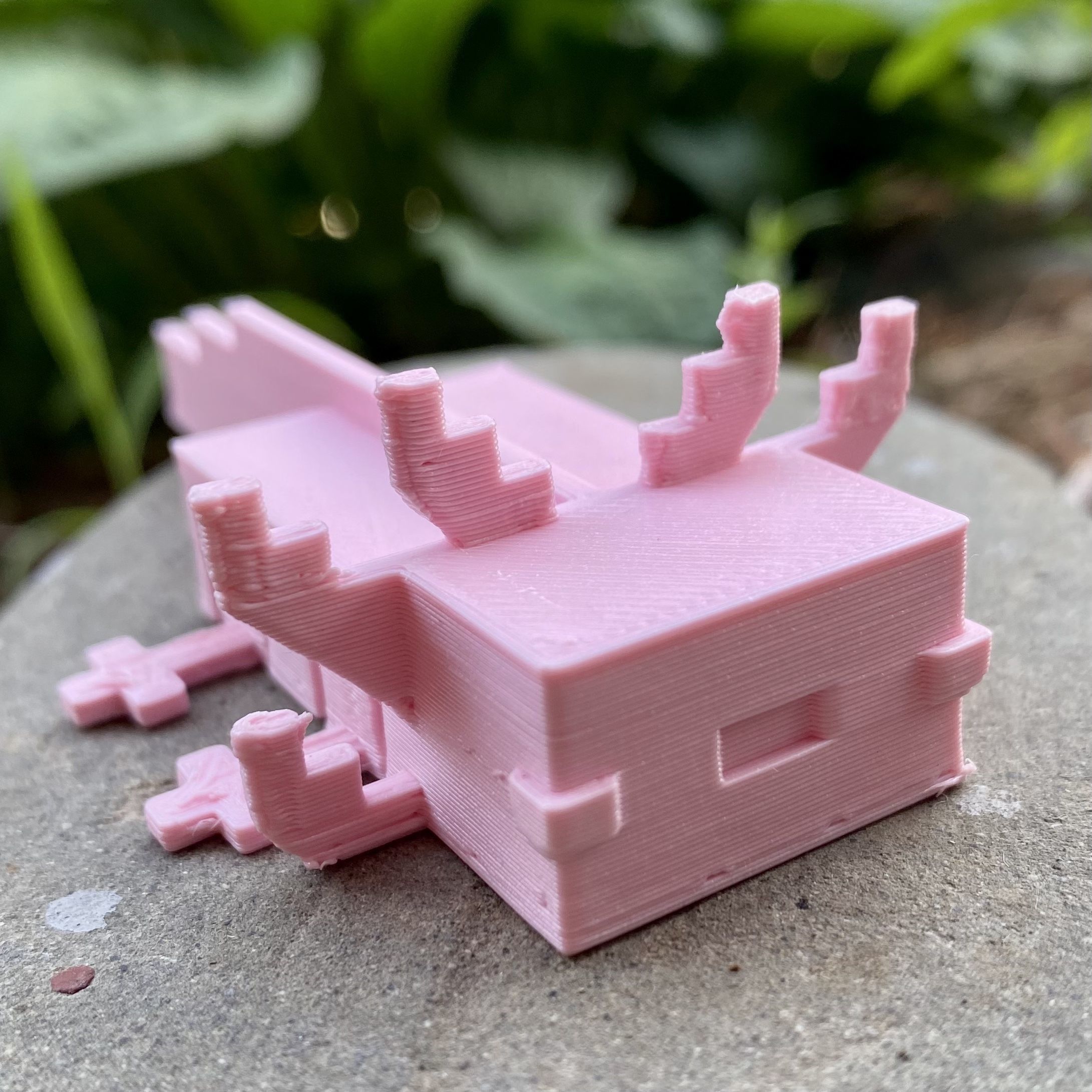 Articulated Minecraft Axolotl 3D print model_3