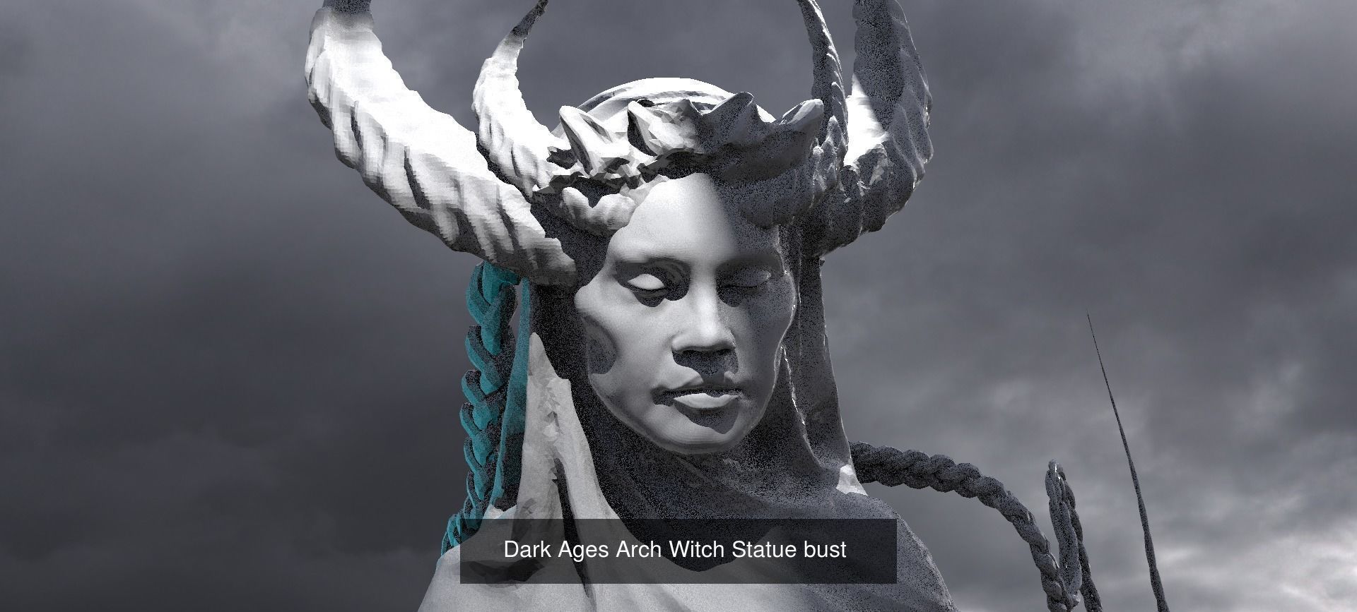 Medieval Female Head Sculptures 1  3D Model Collection_1