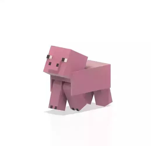 Articulated Minecraft Pig 3D print model