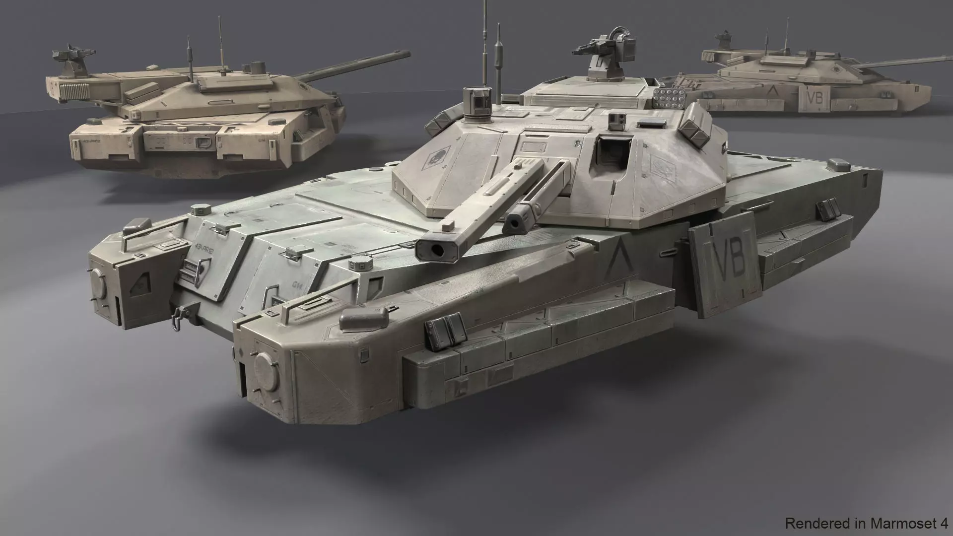 Connelly hover tank Low-poly 3D model_0