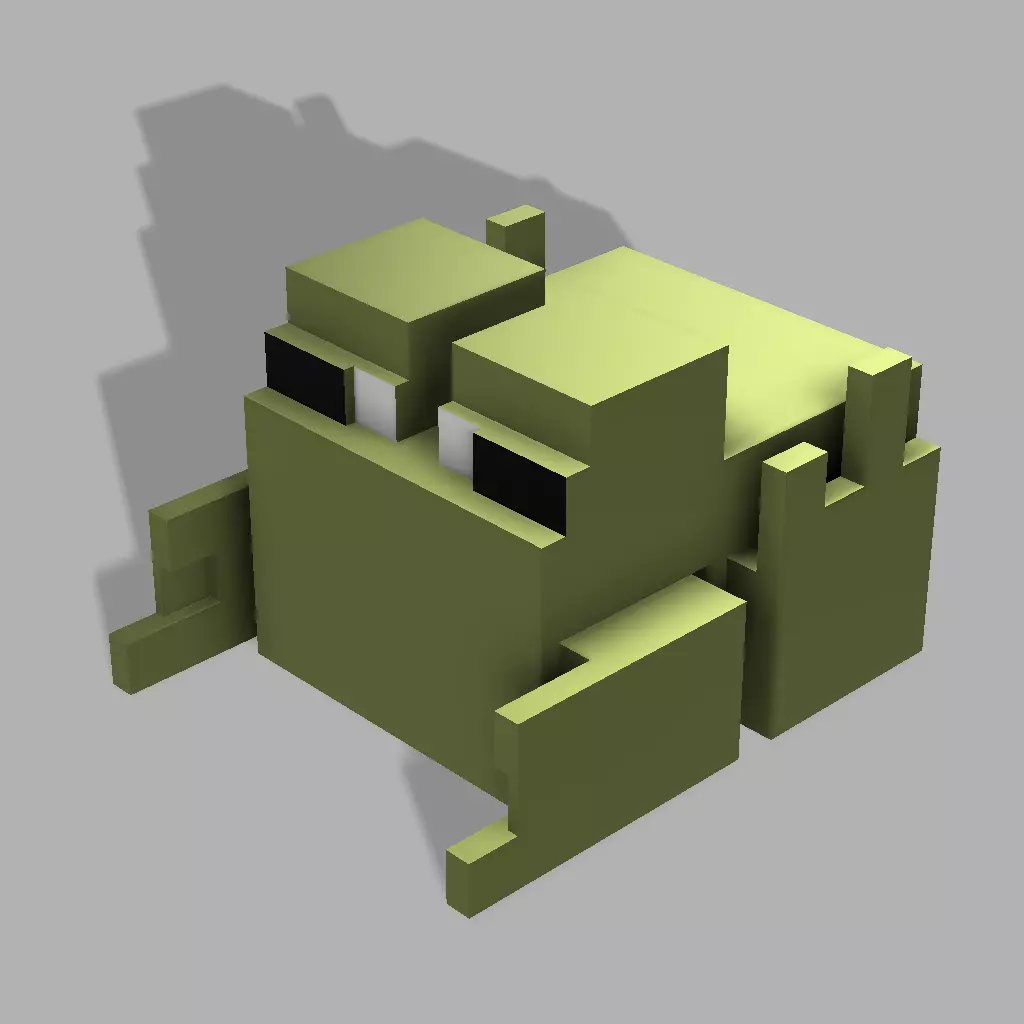 Articulated Minecraft Frog 3D print model_0