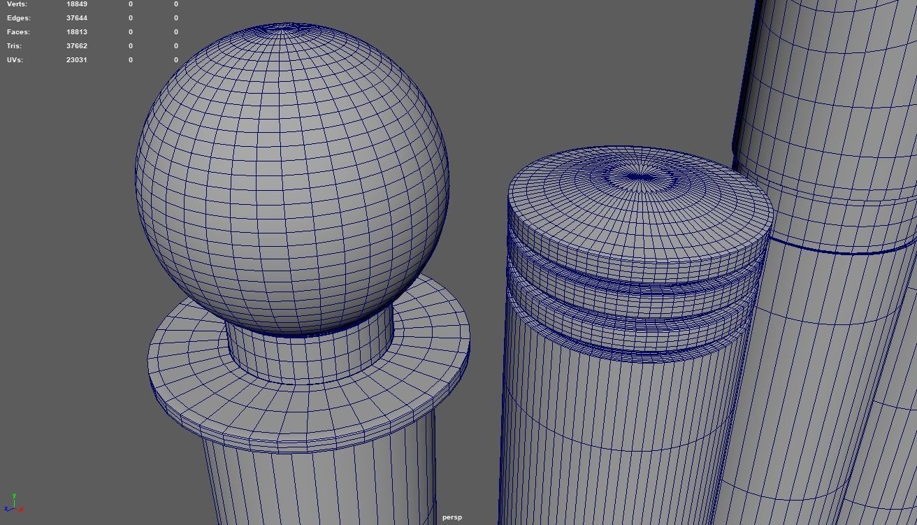 Bollards 07 08 09 010 Low-poly 3D model_14