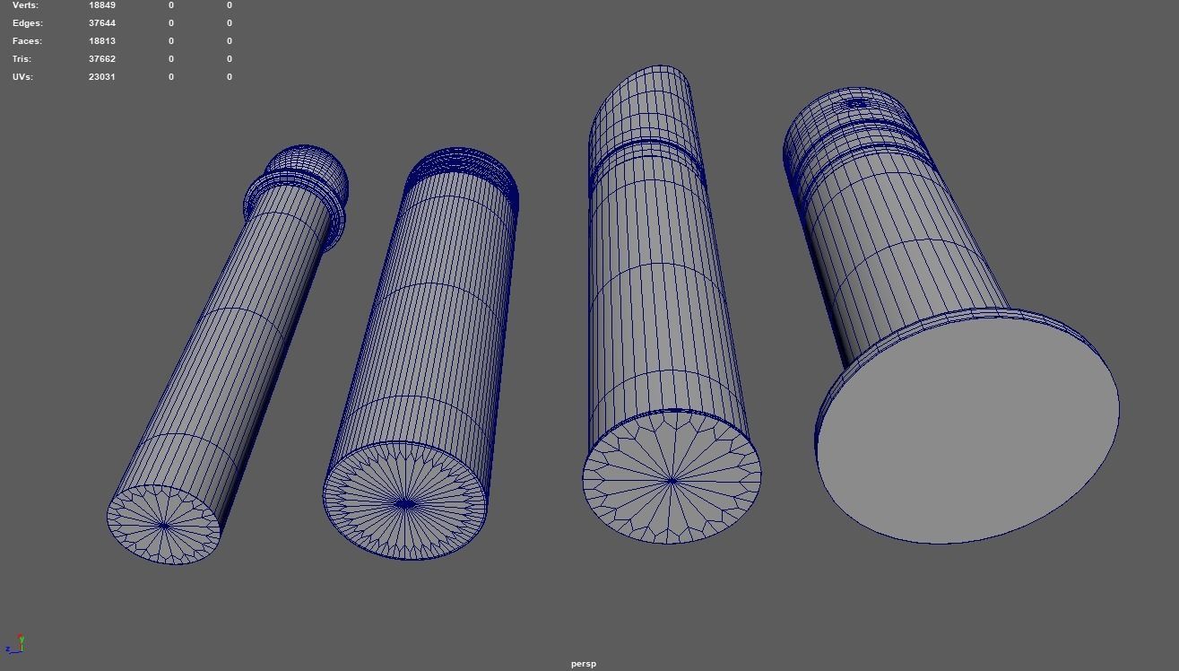 Bollards 07 08 09 010 Low-poly 3D model_12