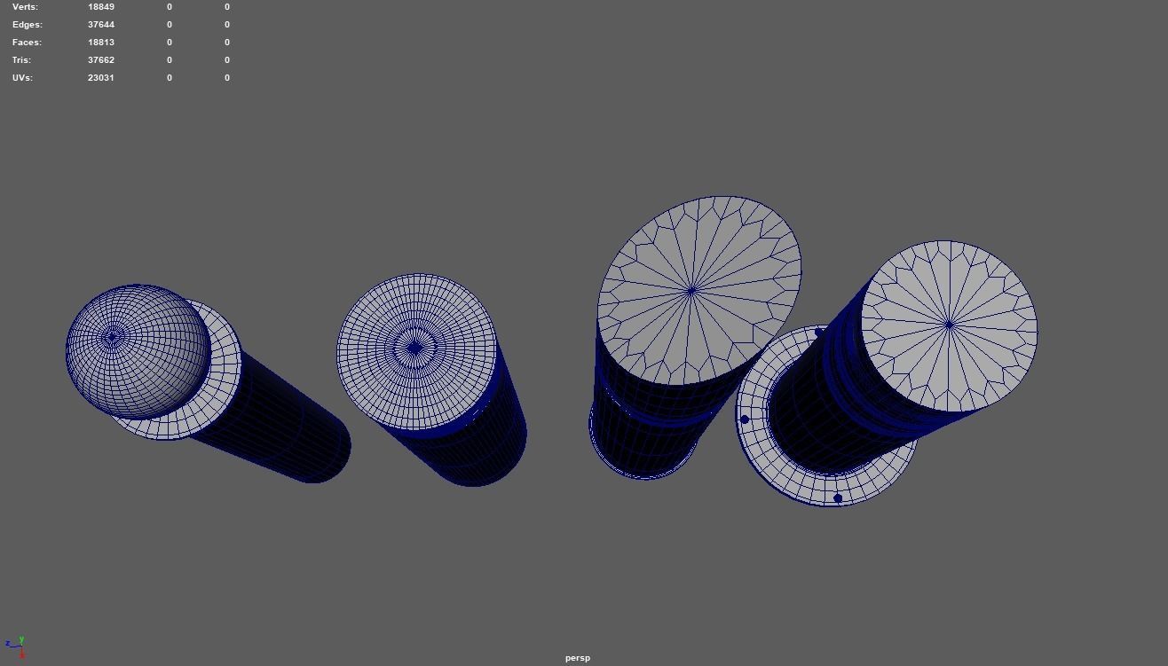 Bollards 07 08 09 010 Low-poly 3D model_13