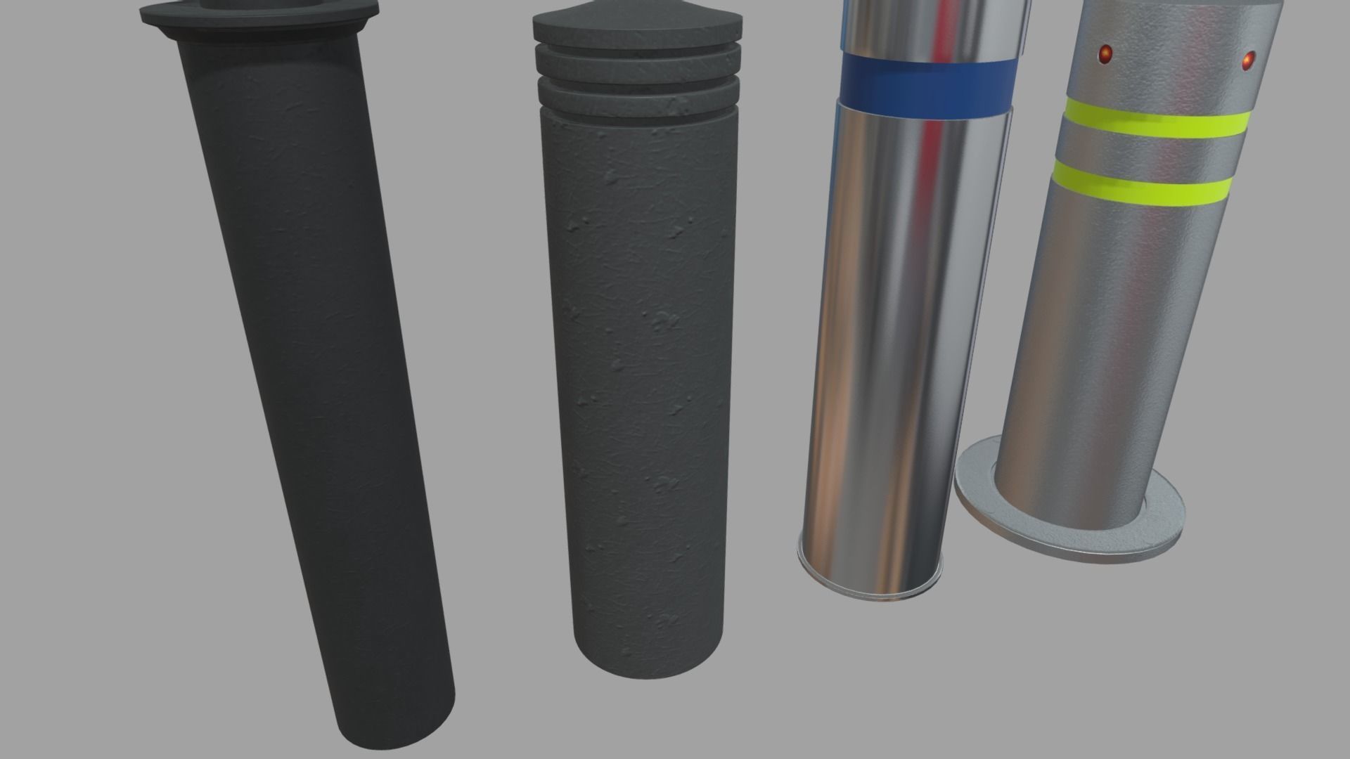 Bollards 07 08 09 010 Low-poly 3D model_3