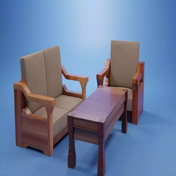 Set Wooden Furniture 8 3D model
