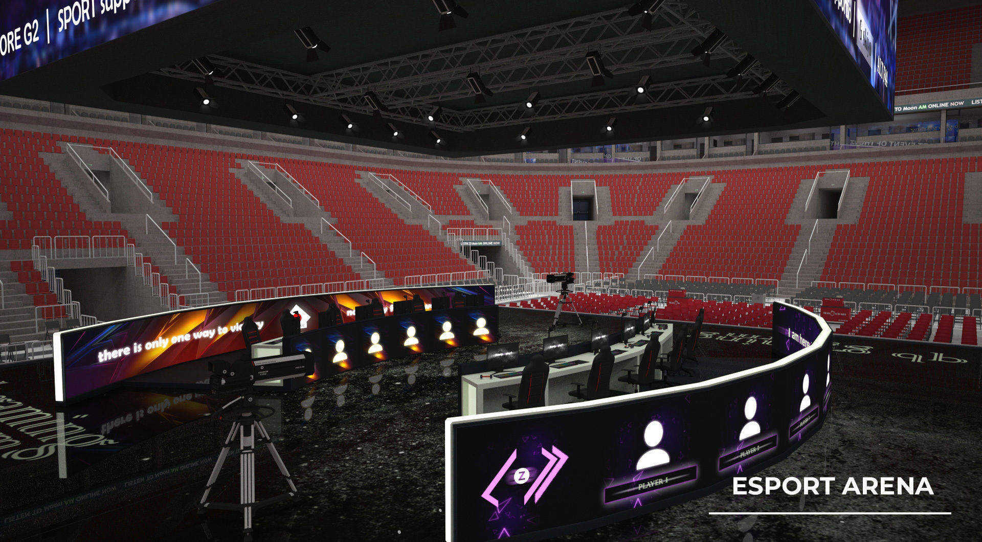 Esport event arena - interior - low poly AR VR Low-poly 3D model_3