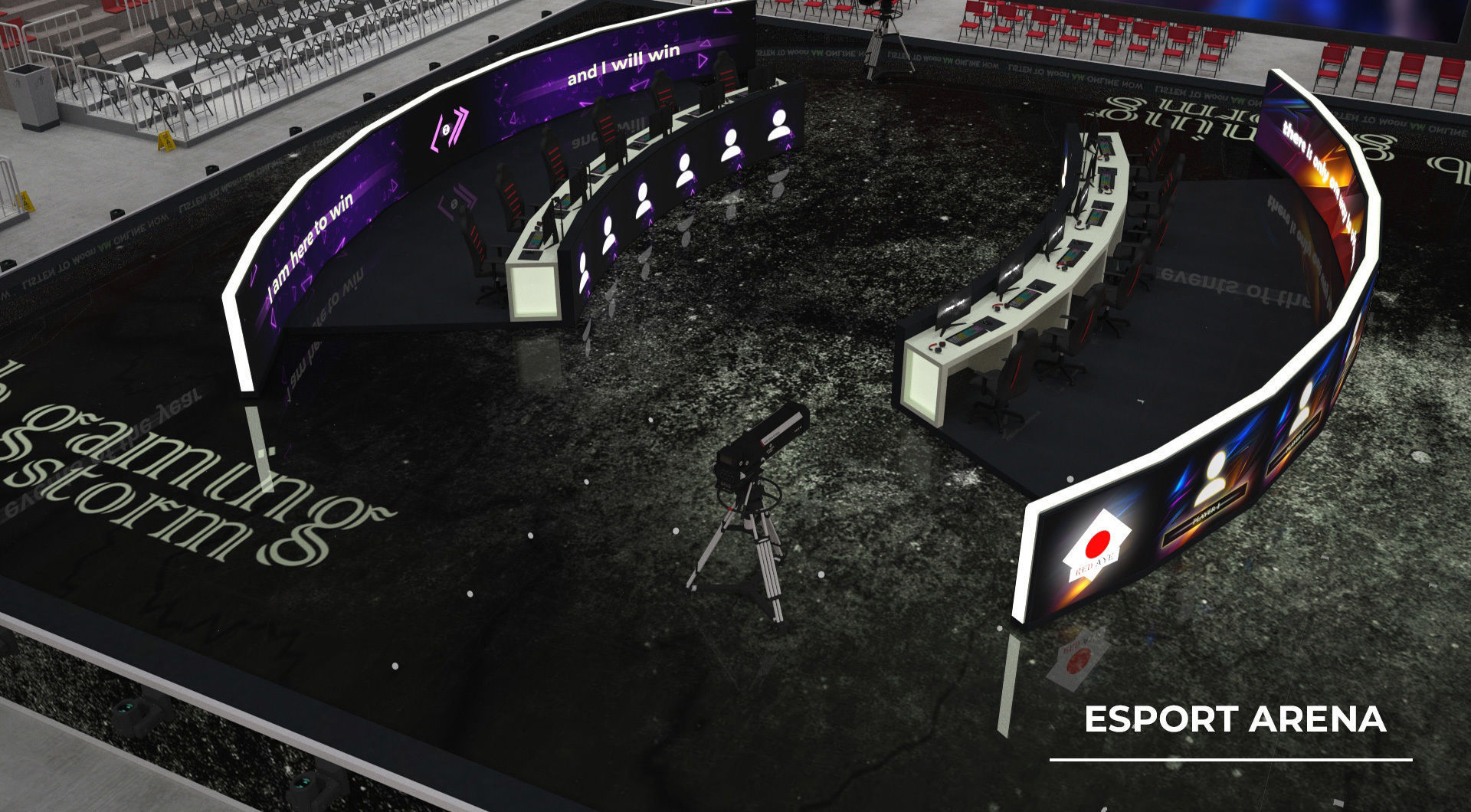 Esport event arena - interior - low poly AR VR Low-poly 3D model_12