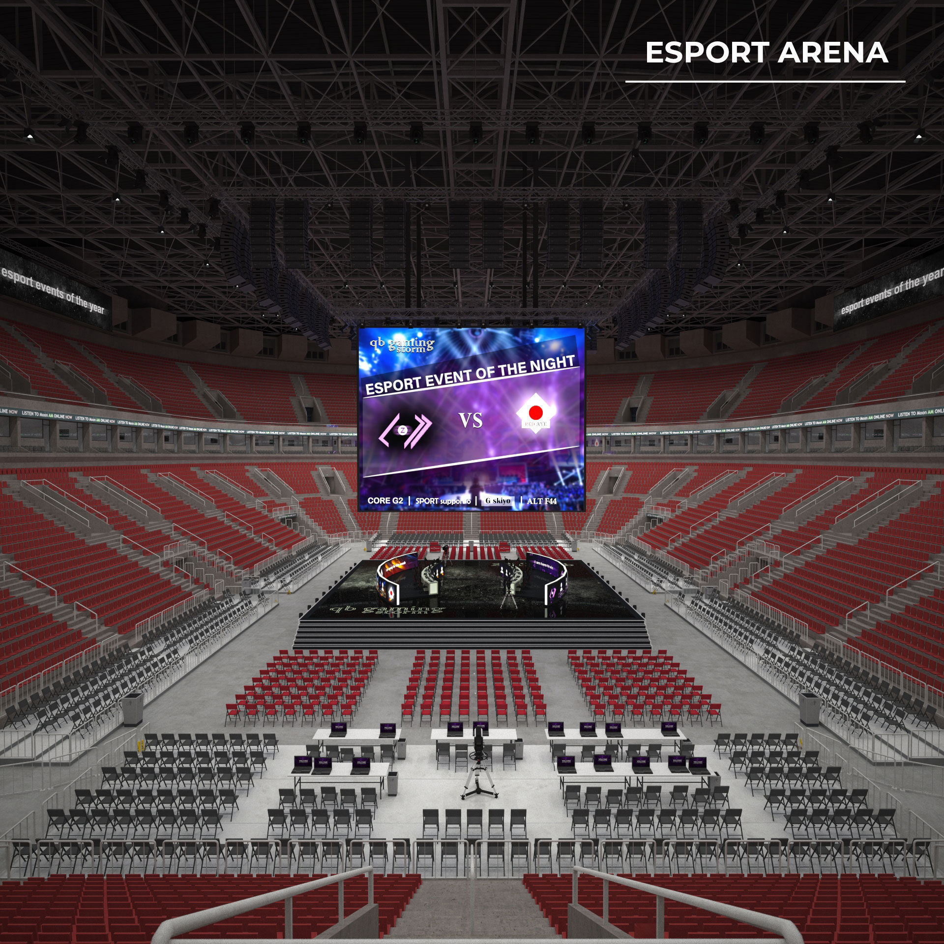 Esport event arena - interior - low poly AR VR Low-poly 3D model_8