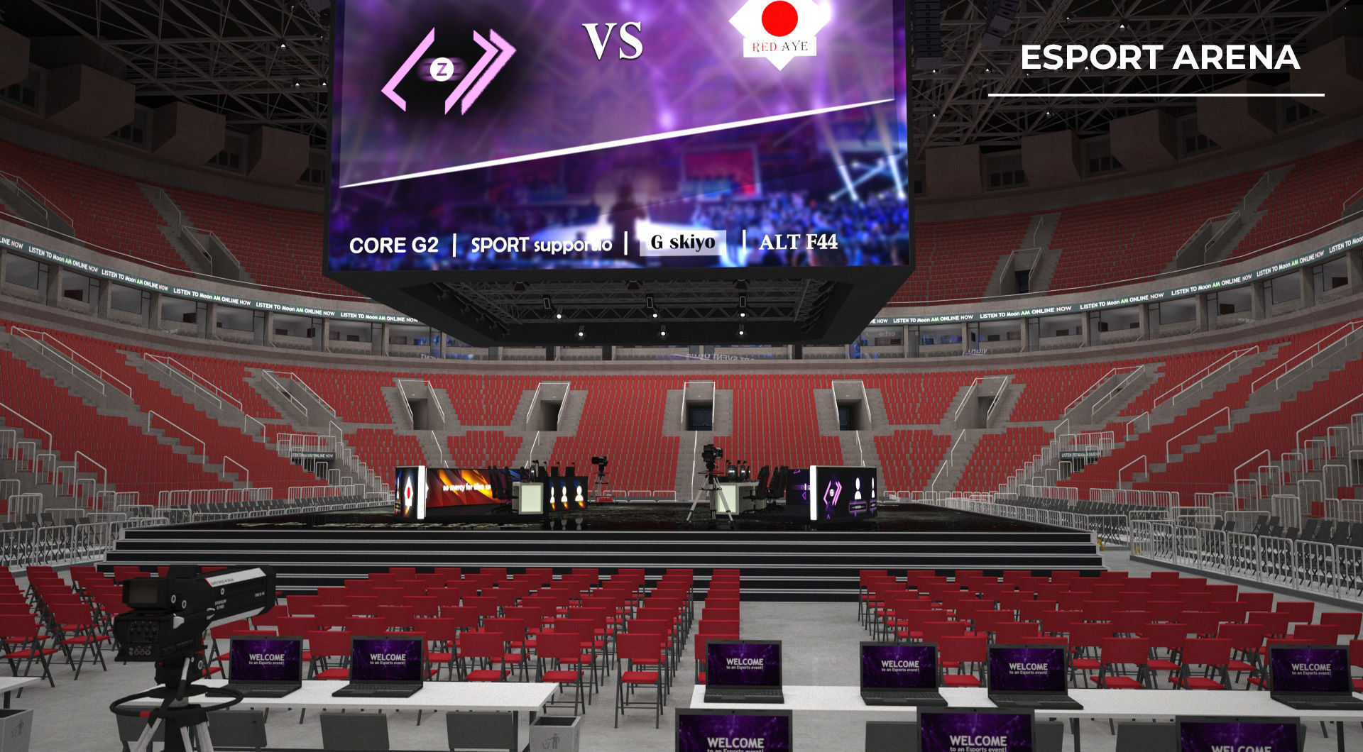 Esport event arena - interior - low poly AR VR Low-poly 3D model_9