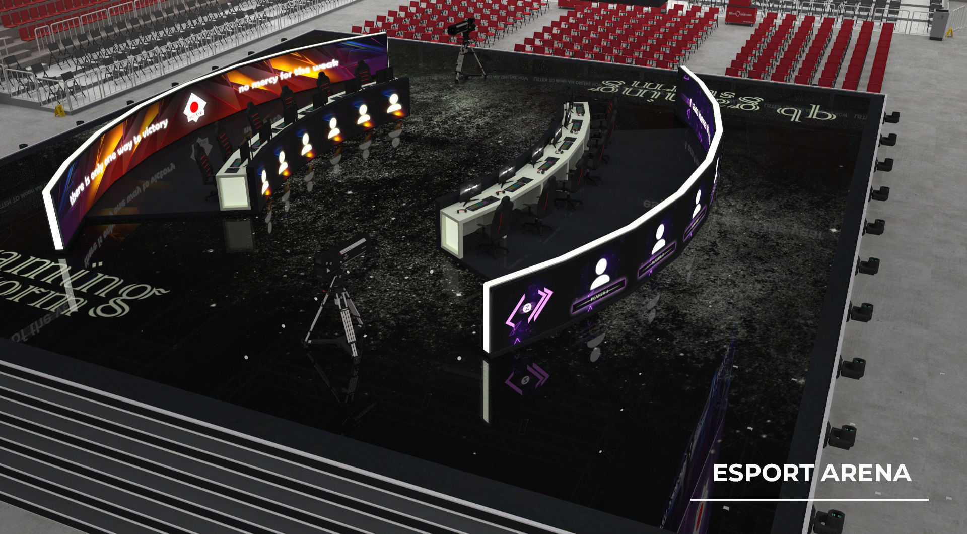 Esport event arena - interior - low poly AR VR Low-poly 3D model_13