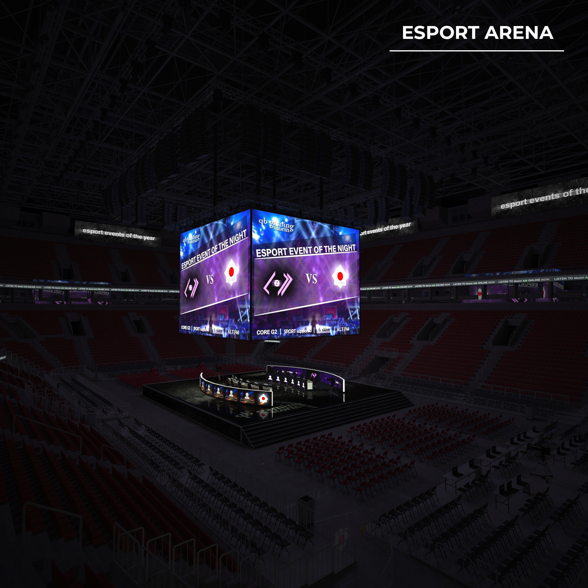 Esport event arena - interior - low poly AR VR Low-poly 3D model_15