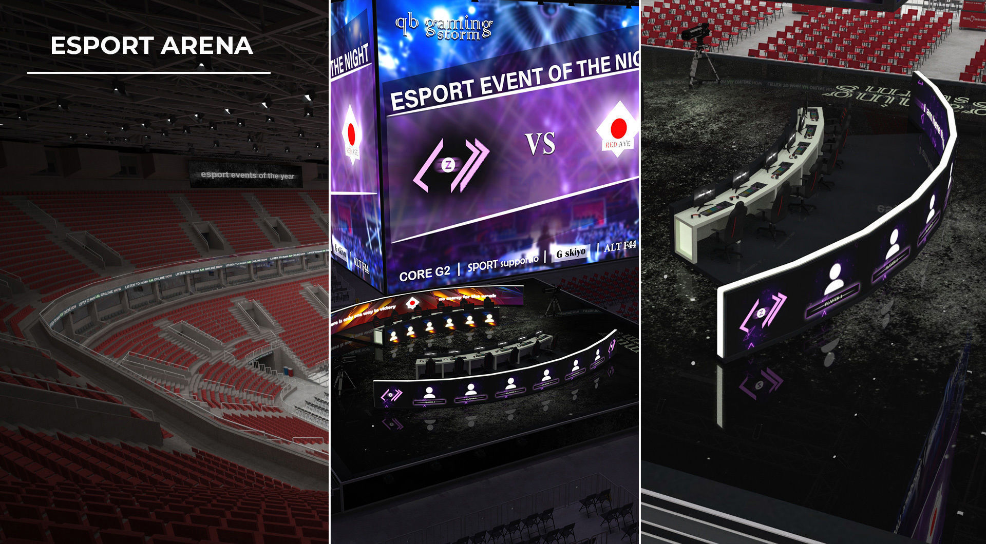 Esport event arena - interior - low poly AR VR Low-poly 3D model_23