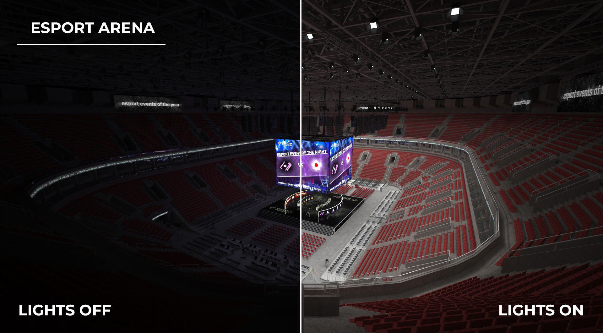 Esport event arena - interior - low poly AR VR Low-poly 3D model_1