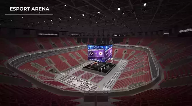 Esport event arena - interior - low poly AR VR Low-poly 3D model