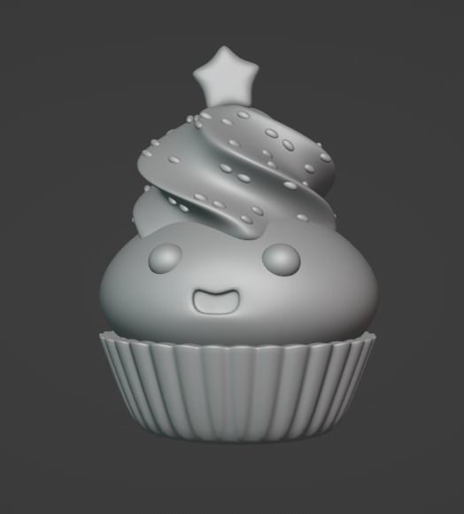 Cute christmas muffin 3D print model_1