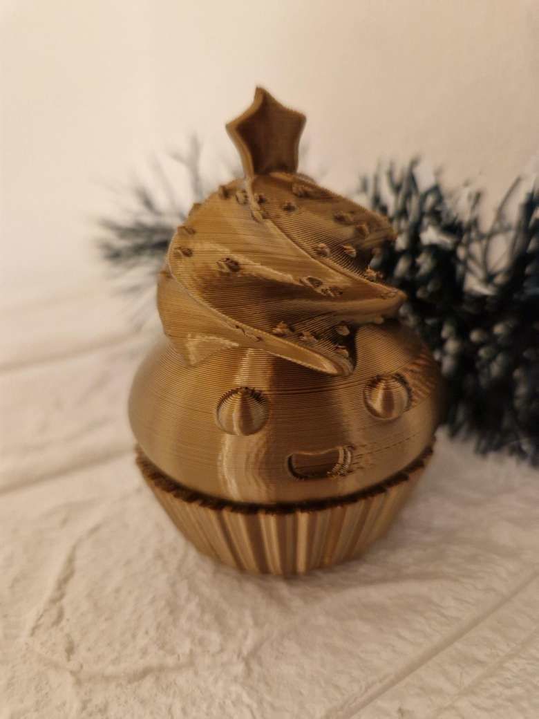 Cute christmas muffin 3D print model_2